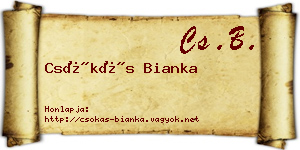 Csókás Bianka névjegykártya