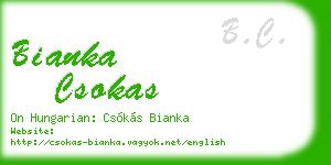 bianka csokas business card