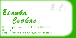 bianka csokas business card